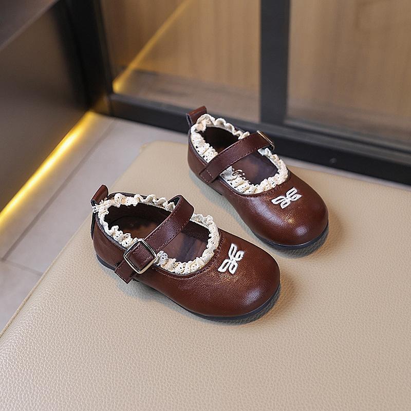 

Девочки маленькие кожаные туфли 2025 осень новые детские туфли мягкая подошва туфли принцессы весна и осень женские сокровище одинарные туфли девочка черный 28 коричневый