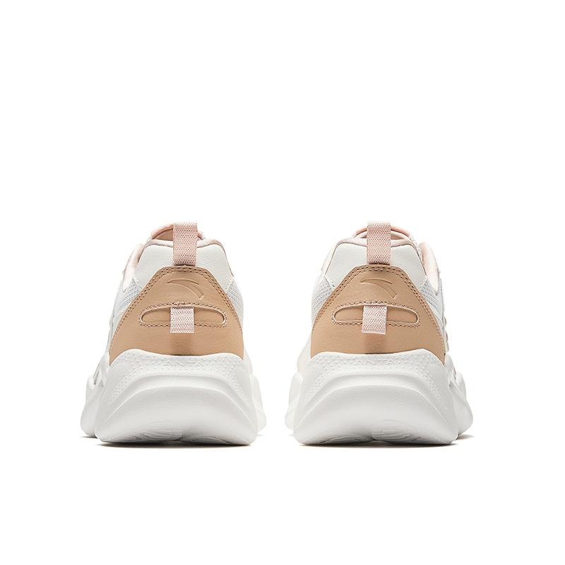 Anta Slip Resistant Breathable Abrasion Resistant Low Top Casual Shoes Women's White Brown 922528817Q-1