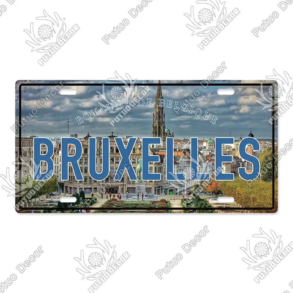 Famous City License Plate Metal Sign Vintage Decor for Home Bedroom Man Cave Wall