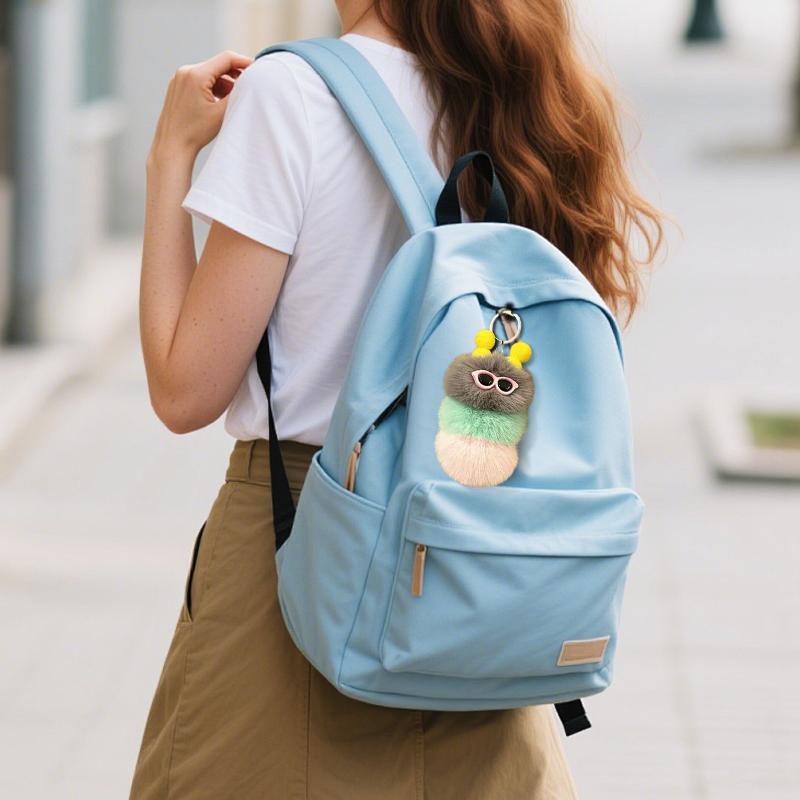 1PC Pendant Gift Car Keychain Personality Plush Doll Trendy Flu Plush Fun Cute Fashion Multicolored