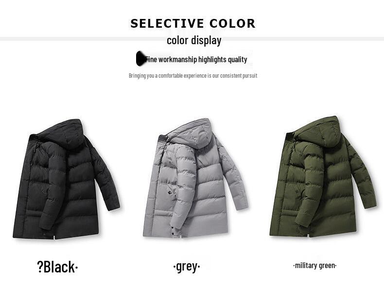 Plus Size Men's Mid-Length Thickened Winter Cotton Jacket