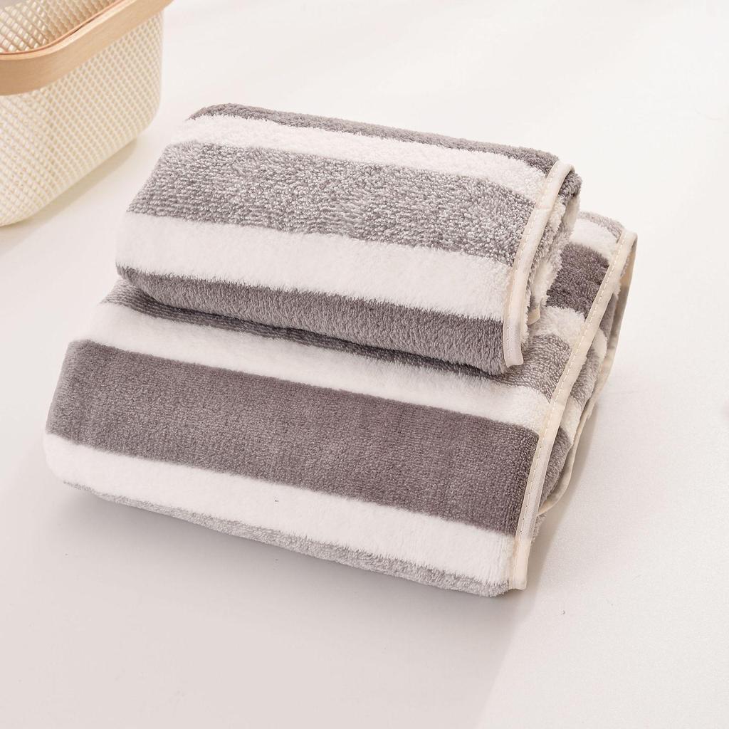 Soft Coral Fleece Absorbent Couple Bath Towel for Home Use