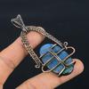 Labradorite Pendant, Handmade Gemstone 999 Copper Wire Wrapped Pendant Antique Jewelry, For Gift Silver Jewelry