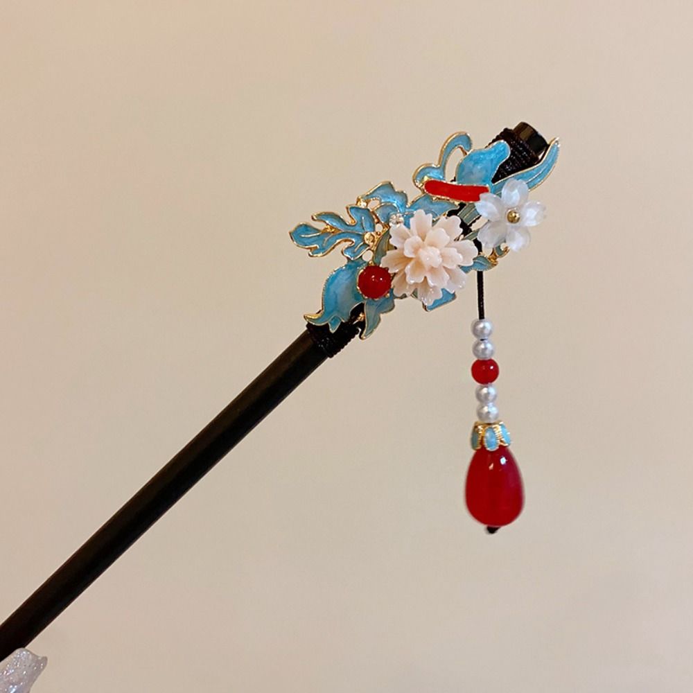 Wooden Hanfu Hair Chopsticks  Flower Hair Fork Elegant Chinese Style Hair Stick  Girls
