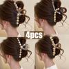 4 Women's Hair Clips, High-end Feel Claw Clips for the Back of the Head, Shark Clips with Elegant Summer Hair Accessories
