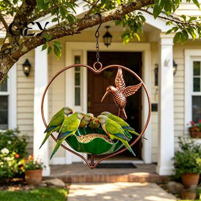 Lotus Leaf Bird Feeder Outside Hummingbird Feeder, Weather-proof Metal Butterfly Bath, Weather-resistant Hanging Feeding Bowl for Outdoor Garden Patio