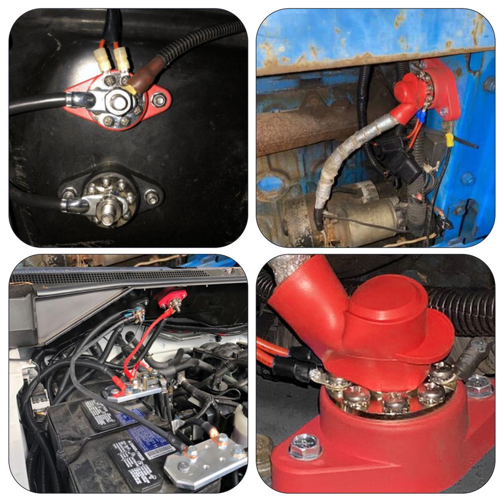 2Pcs Bus Bar Terminal Block 180A 48V Terminal Distribution Block Nickel Plated Copper Bus Bar Power Distribution Blocks for Car