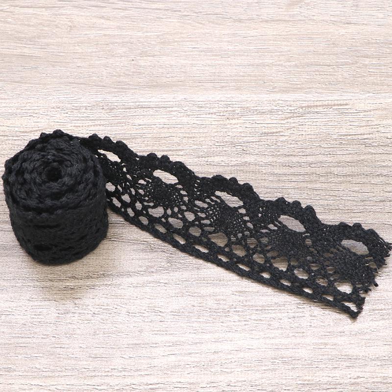 White Lace Trim with Colored Cotton Edges for DIY Decorative Tablecloths, Curtains, and Sofas