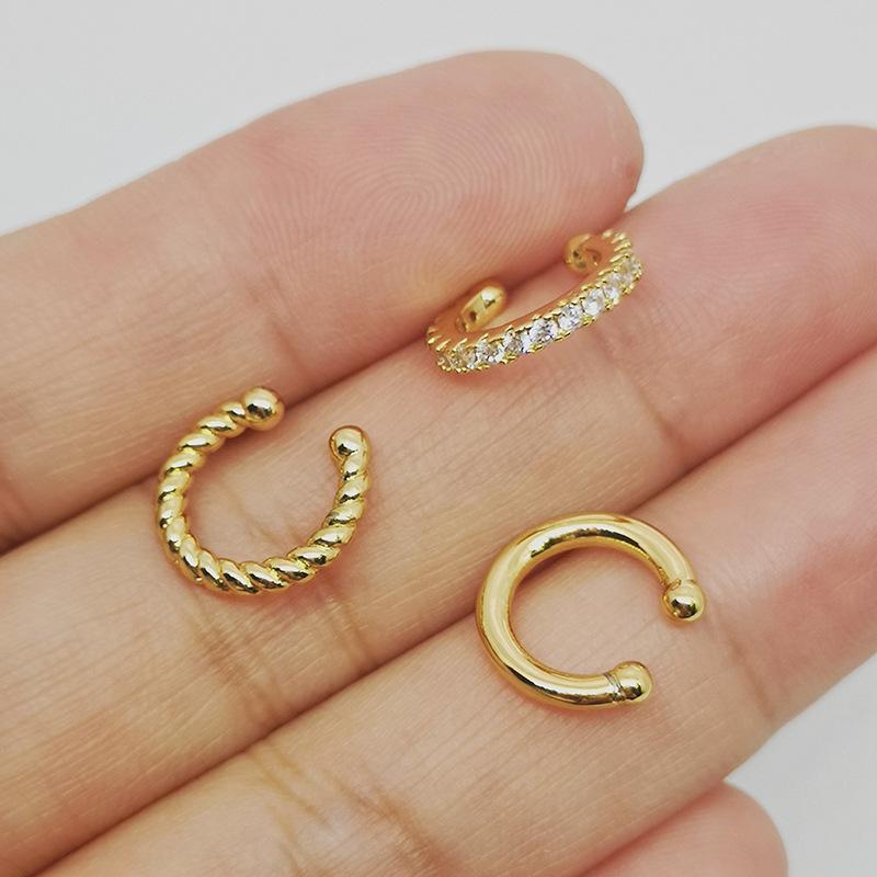 Fashion Delicate Zircon Cute Clip Earrings Buckle Ear Cuff No Piercings Fake Cartilage Ear for Women 2023 Trendy Jewelry Gifts