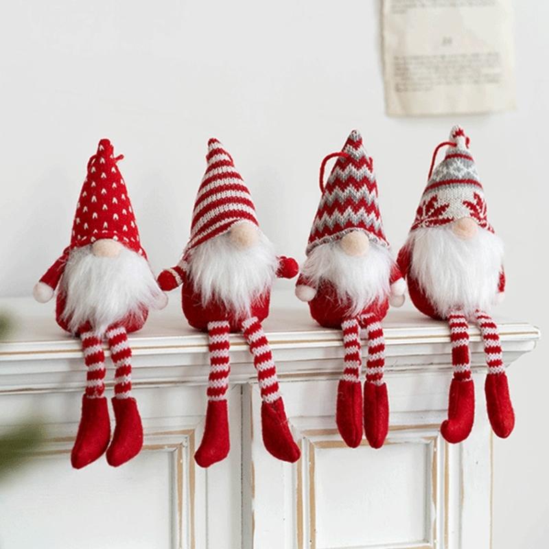 Christmas Hanging Gnome Set of 2 Cute Elf for Doll Wedding Birthday Decor for Xmas Festival Holiday Party Decoration Gif