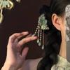 1/2Pcs Chinese Lotus Leaf Flower Hairpin Alloy Jewelry Hair Stick Trendy Long Tassel Hairpin For Women Girls Hair Accessory