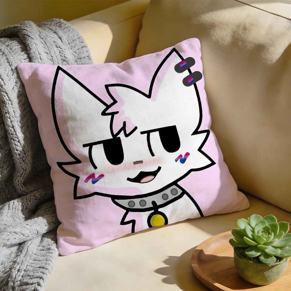 Cushion Cover  Washed Linen  Soft Breathable Decorative Case For Sofa Home BBoykisser Silly Cat Cute Pillow Cover