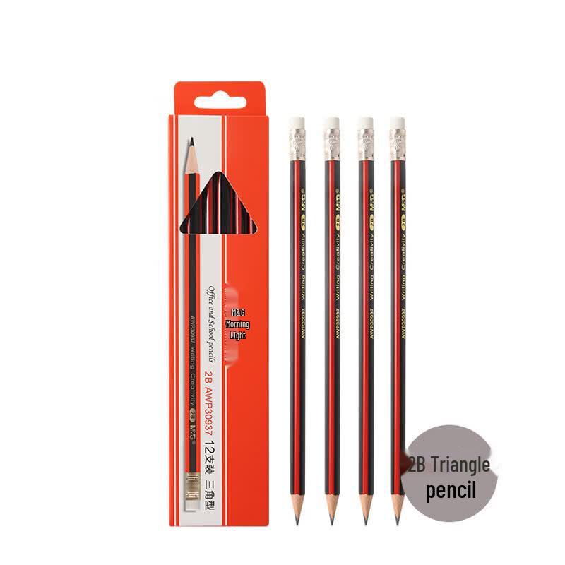 M&G AWP30937 Triangular 2B Wood Pencils
