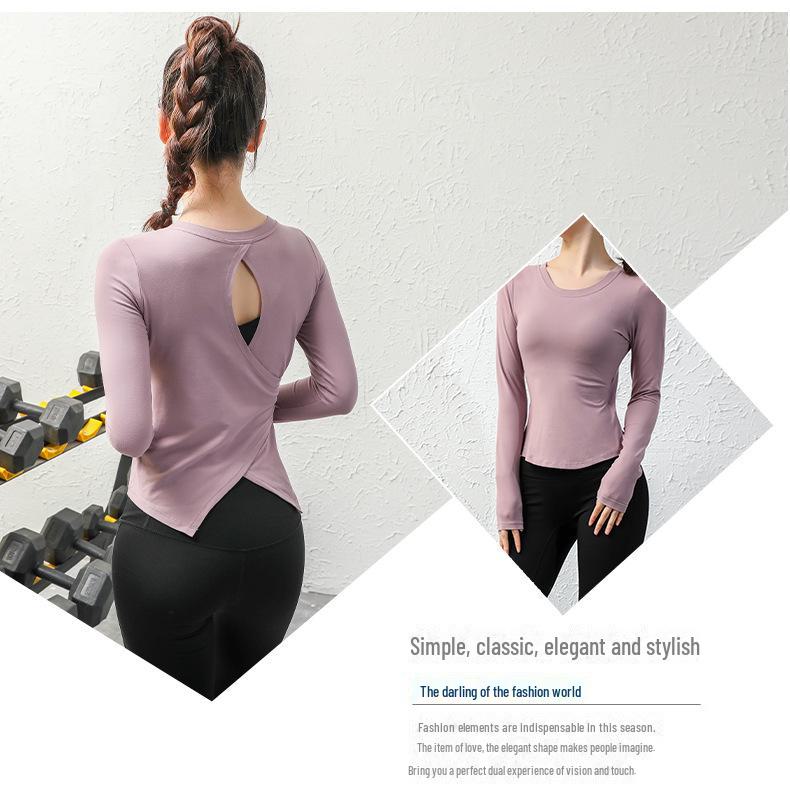 Women's Sexy Long Sleeve Yoga and Fitness Top, Quick-Drying, Slim Fit for Autumn and Winter