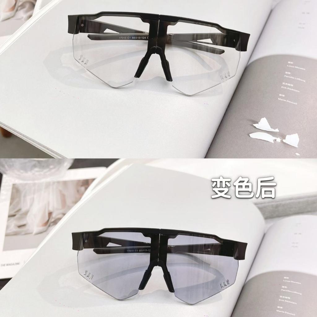 Folding color-changing large frame cycling sunglasses women's high-end sense day and night outdoor sports glasses windproof sunglasses men