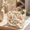 Pastoral style Fabric Storage Basket with Handle Quilted Laundry Hampers Big Capacity Portable Underwear Sorting Basket for Home