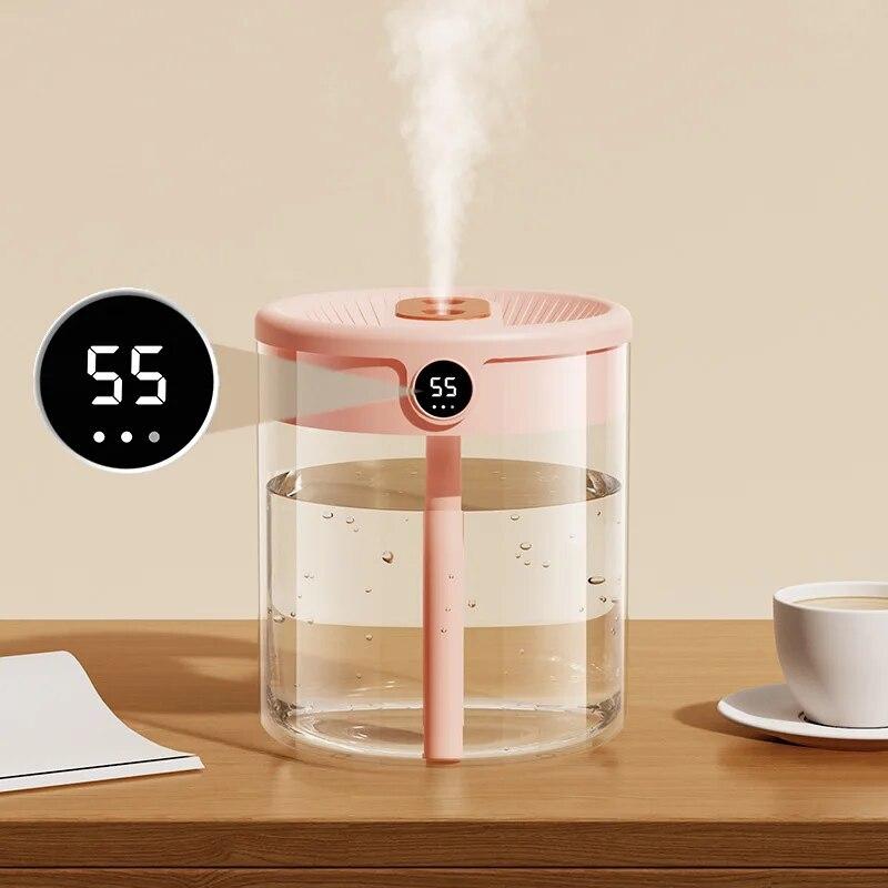 2l Double Jet Humidifier Usb Large Capacity Home Mute Bedroom Office Small Night Light Digital Display Humidifier
