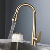 Grey 304 Stainless Steel Kitchen Faucet Brushed Gold Pull Out Hot And Cold Mixed Water Sink Faucet Multifunctional Kitchen Tap