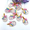 20pcs Hand Painted Resin Unicorn Flatback Cabochons For Hair Bow Centers DIY Scrapbooking Decor