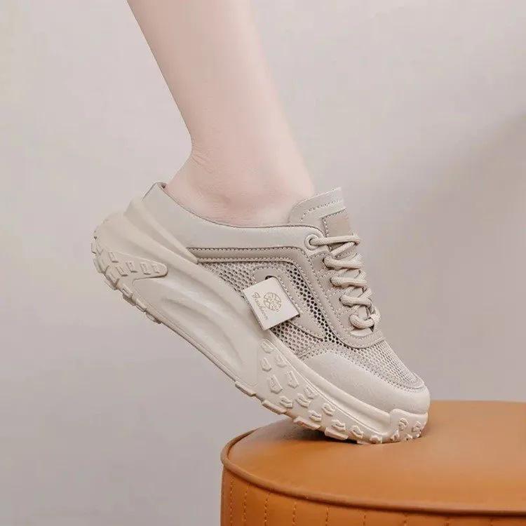 Baotou slippers women's summer outer wear fashion 2025 new models with skirts, thick bottom to increase the height of small white sandals, pregnant wo