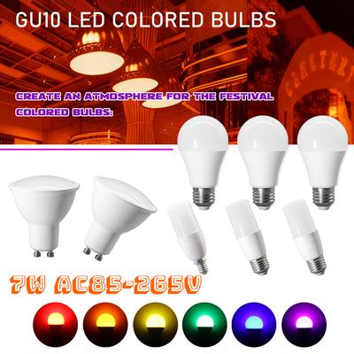 10PCS E14 E27 GU10 LED Bulb Lamp Color Lighting AC 220V 110V RED Green Blue Yellow Orange Purple Lighting for Home Foyer Derec
