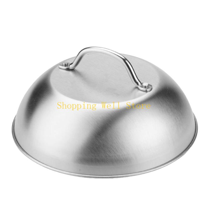 KX4B Durable Stainless Steel Burger Dome Meal Cover Functional Cheese Melting Dome Set for Grilling
