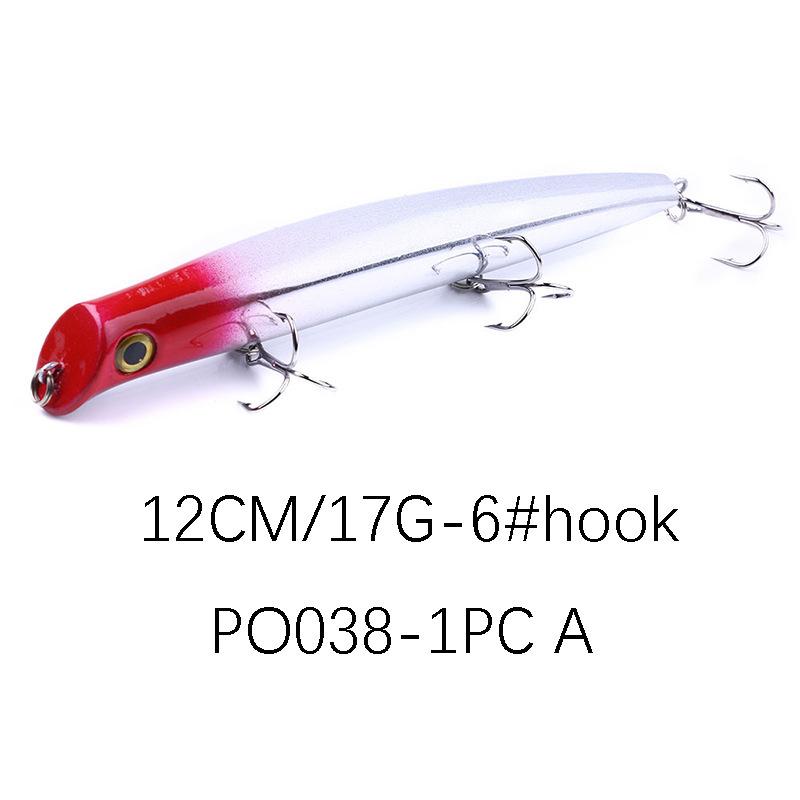 Surface Water Wave Resistance Lure17GLong Casting Jerkbait for Bass and Mandarin Fish, Specialized Fake Bait Hard Lure12CM