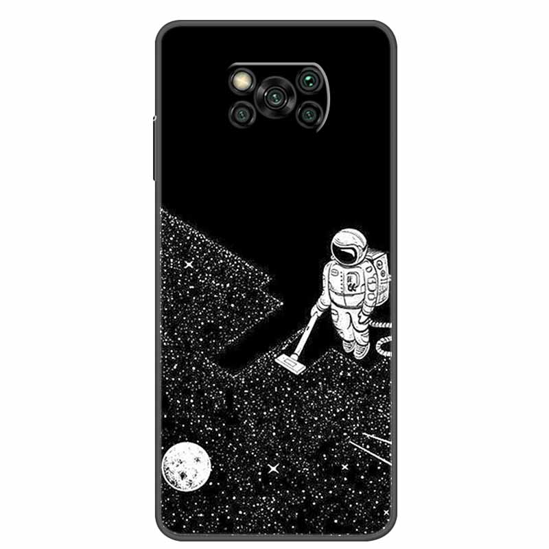 Case For POCO X3 Pro Soft Silicone TPU Black Bumper Cover For Xiaomi Poco X3 NFC Phone Back Cases PocoX3 X 3 X3Pro Cat Cartoon