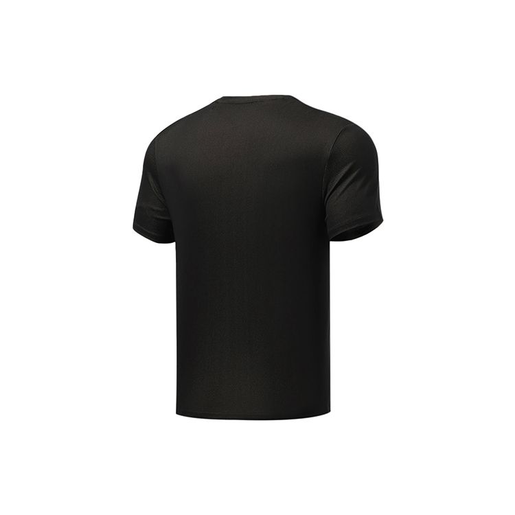 Li Ning Tréninková série Logo Nápis Kulatý výstřih Volné Krátký rukáv Pánské Top Černá ATSR425-3