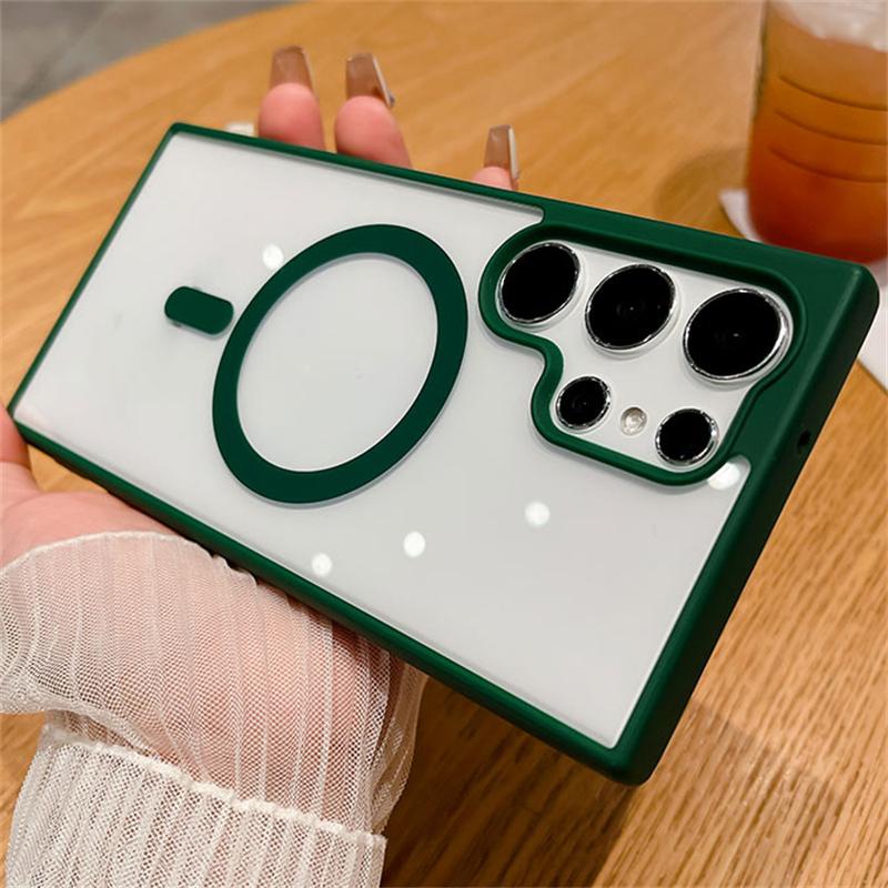 Magnetic For Magsafe Phone Case For Samsung Galaxy S25 S22 Ultra Plus Wireless Charge Cases For Samsung S24 S23 Ultra Plus Cover