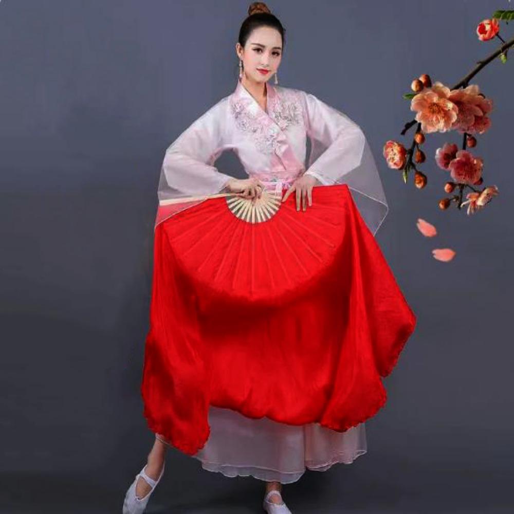 26/31cm Bamboo Chinese Short Bellydance Fan Hand Dye Adults Fan  Veil Pairs Yangko Dance Tools