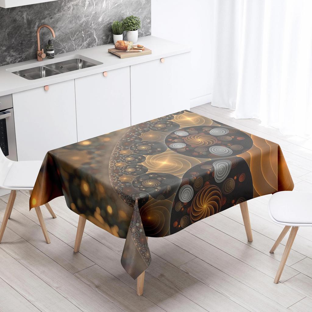 Abstract Pattern Tablecloth Stain Resistant Waterproof Dining Table Home Decor Rectangular Kitchen Fireplace Countertop
