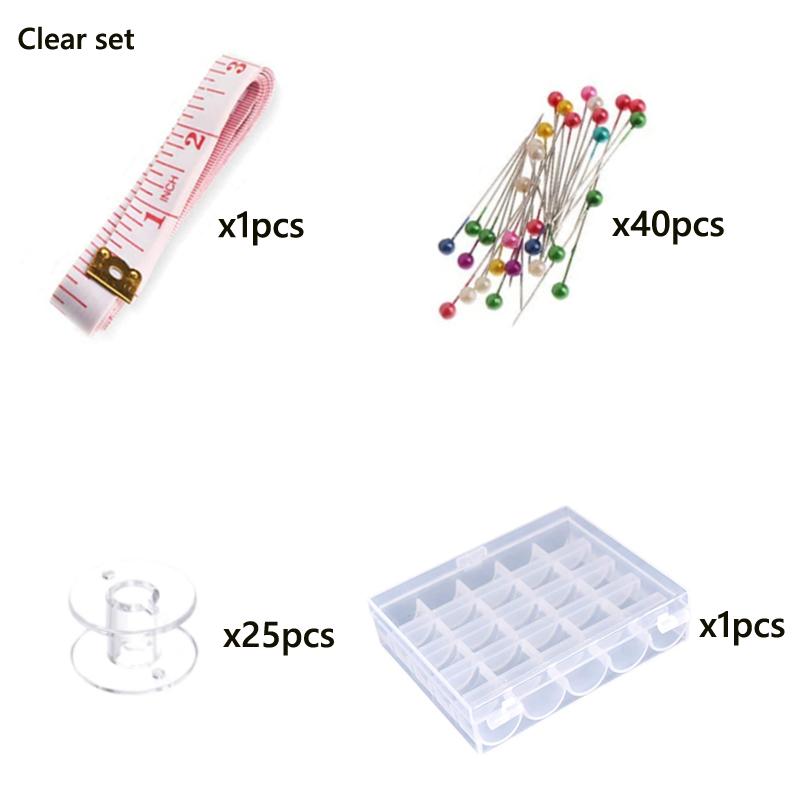 Leere Spulen Nähmaschinenspulen Klarsichtplastik-/Metallspulen und Aufbewahrungsbox Nähmaschinenzubehör Werkzeuge