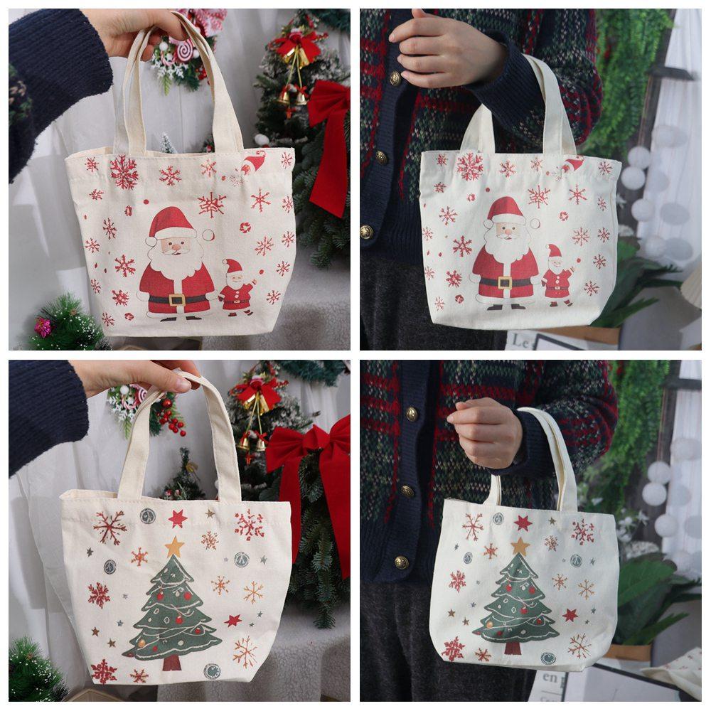 Cartoon Christmas Tree Handheld Bag Large Capacity Merry Christmas Decor  Holiday Party Supplies