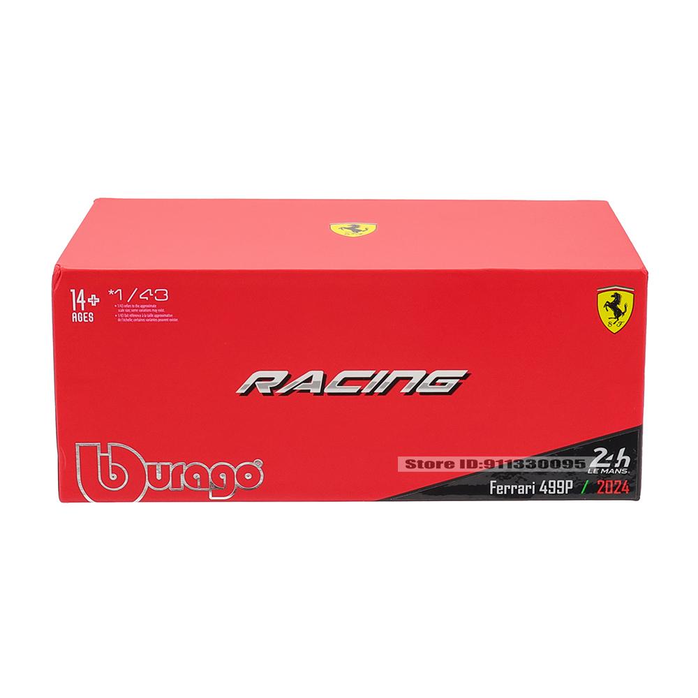 Bburago 1:43 2024 Ferrari 499P No.50 24 HEURES DU MANS Racing Model Simulation Car Model Alloy Car Toy Male Collection Gift