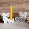 3D Rabbits Candle Holder Silicone Molds Epoxy Resin Molds Ornament Easters Rabbits Candlestick Molds Plasters Molds