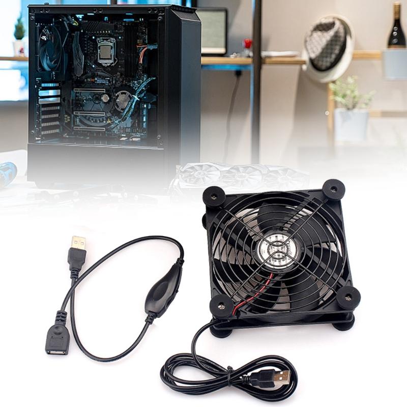 120mm USB Router Fan 12050 2000RPM Computer Router Cooling Fan for Receiver DVR Computer Cabinet