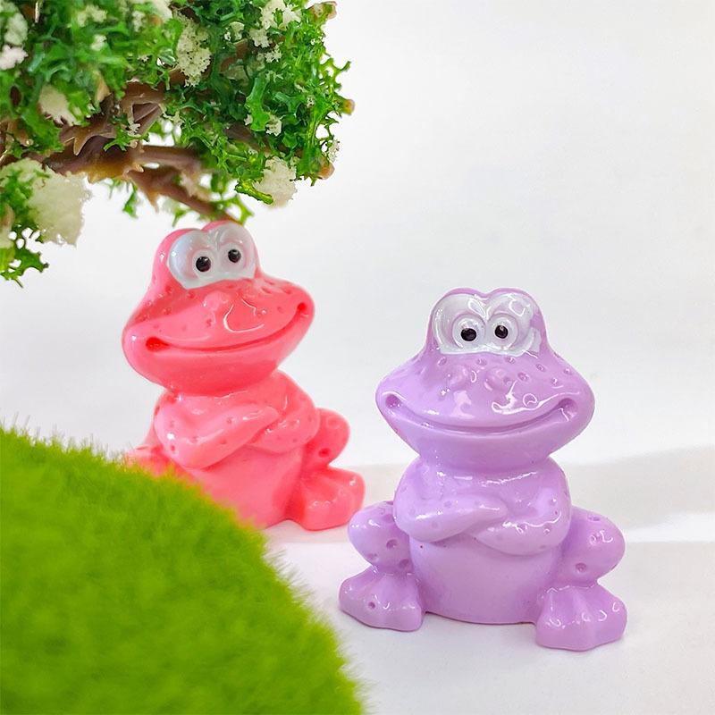 10-100pcs Cartoon Big Mouth Solid colored toad Figurine Resin Crafts DIY Big Mouth Frogs Statue Frogs Ornament Birthday Gift