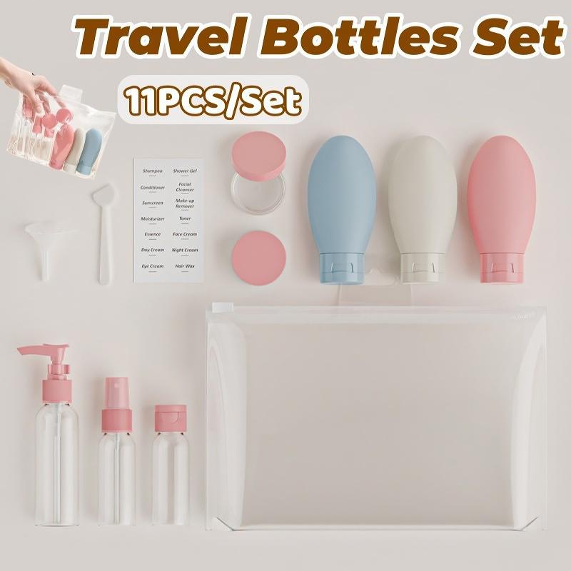 11In1 Set Travel Bottles Travel Size Containers Cosmetic Skincare Liquid Toiletries Bottle
