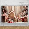 Christmas Photography Decor Backdrop Winter Snow Xams Tree Candy Gifts Snowman Santa Claus Family Party Photo Background Props