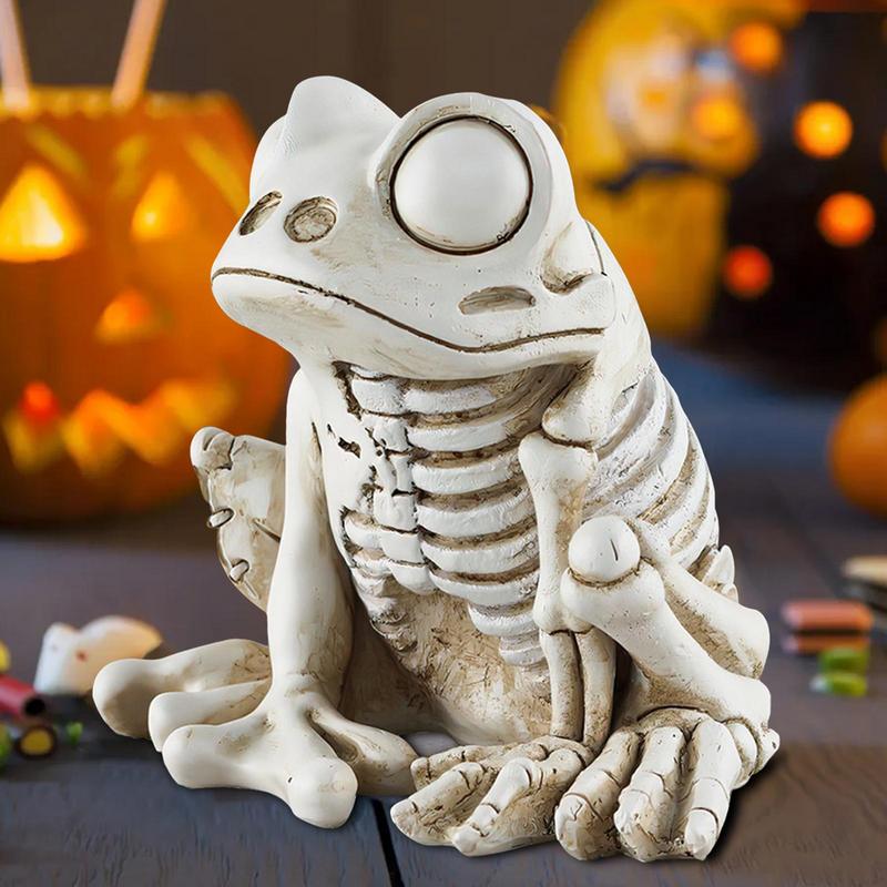 Frog Skeleton Model Frog Skull Statues Tiny Frog Sculpture Resin Halloween Animal Statue Figurine For Spooky Scene Party Favour