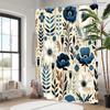 Vintage Flowers Pattern Bathing Curtain  Bathroom Shower Curtain Waterproof With 12 Hooks Home Deco