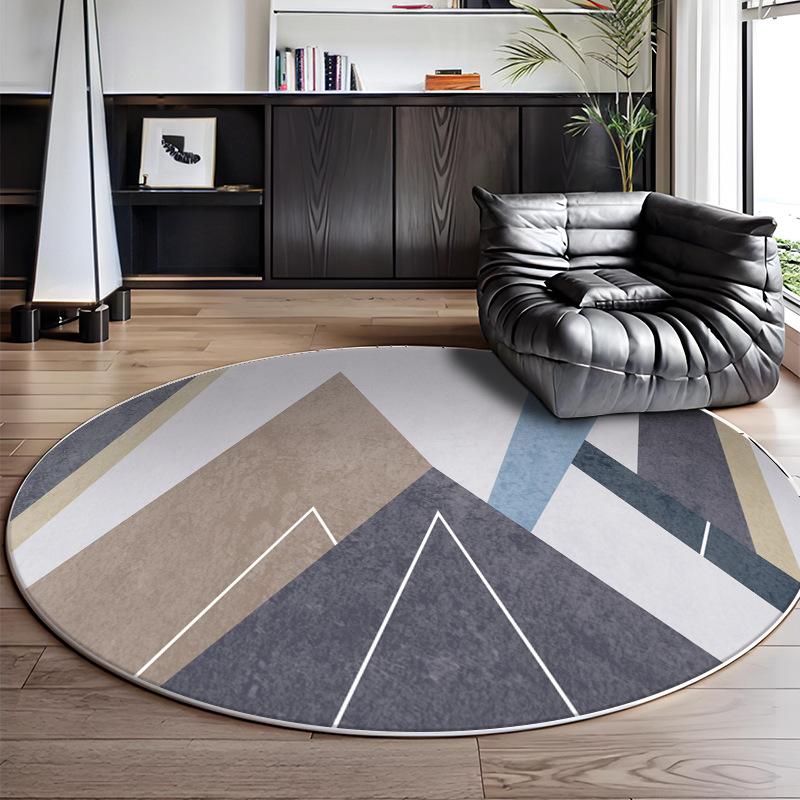 Modern Geometric Circular Carpet Luxury Office Chair Floor Mat for Spacious Living Room Sofa Carpet Home Decoration