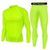 Chándal para hombre Conjuntos de camisetas de compresión Pantalones ajustados negros Camisetas de manga larga Pantalones largos Trajes deportivos