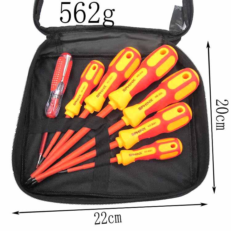 Electrician Insulated Screwdriver Set with Voltage Tester - Phillips & Flathead Tools