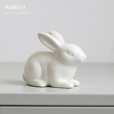 Cute White Easter Bunny Figurines Ceramic Small Rabbit Sculpture Desktop Decor 8 Designs Easter Decoration Easter