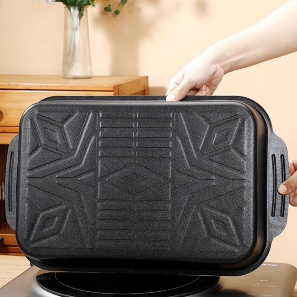 Carbon Steel Grilled Fish Dish Non Stick Pan Rectangular Baking Pan Seafood Tray  Induction Cooker