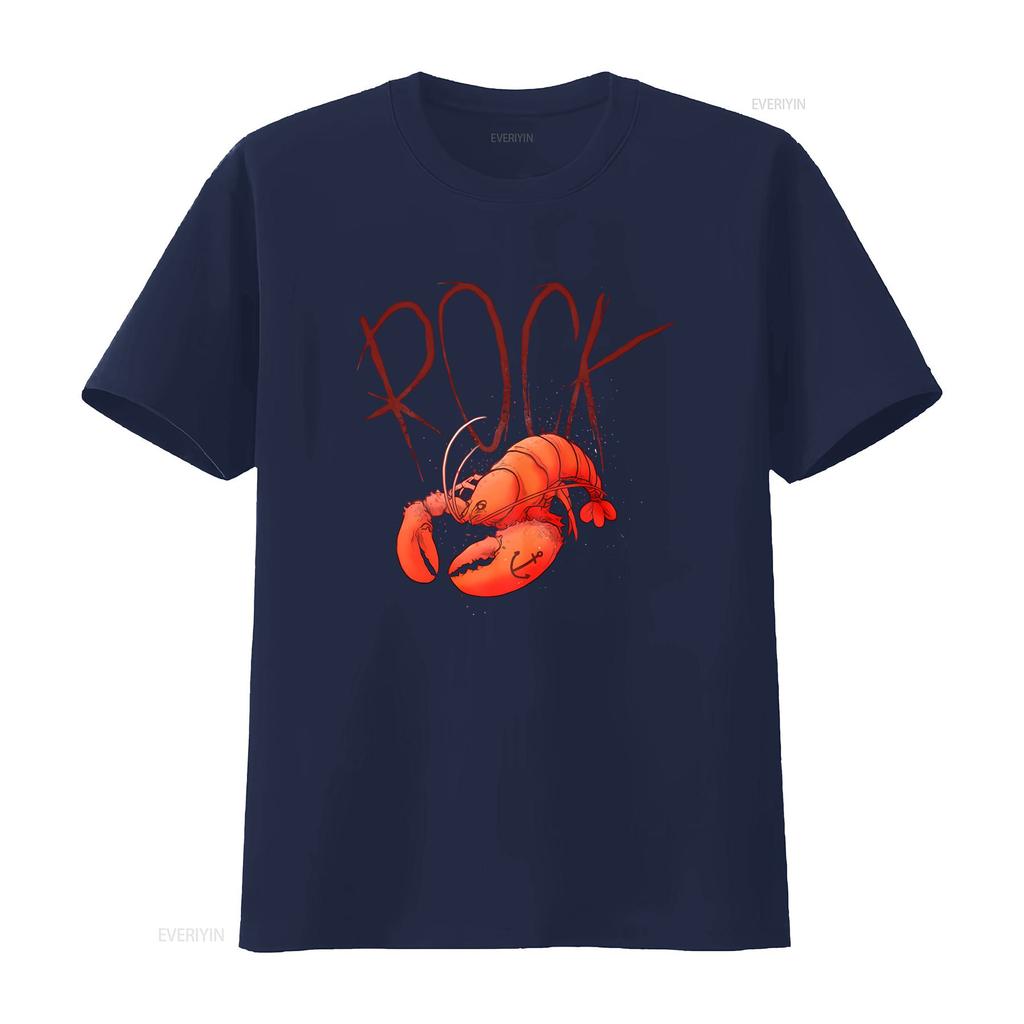 Lobster Rock T Shirt 100 Cotton Premium New Vintage Washed Unisex Comfortable Fashion Stylish Slightly Homme Stretched