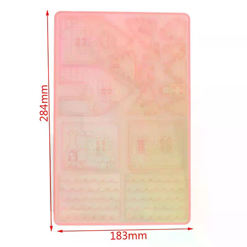 1 Stück Baustein Weihnachtshaus Schokoladenform Silikonform Lebkuchenhaus Keksform Kuchen Fudge Weihnachtsdekoration