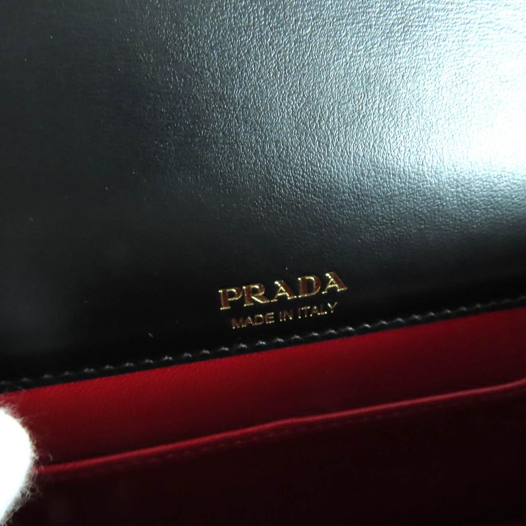 Excellent PRADA Shoulder Bag Saffiano leather mini bag black 1BP053 Used